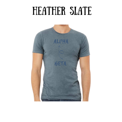 beta to alpha - unisex tee - blues