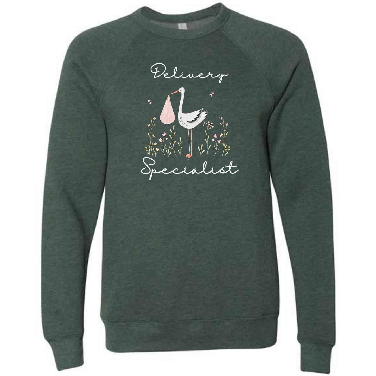 Delivery Specialist - Sponge Fleece Raglan Sweatshirt - Blues, Greens, Purple, and Black