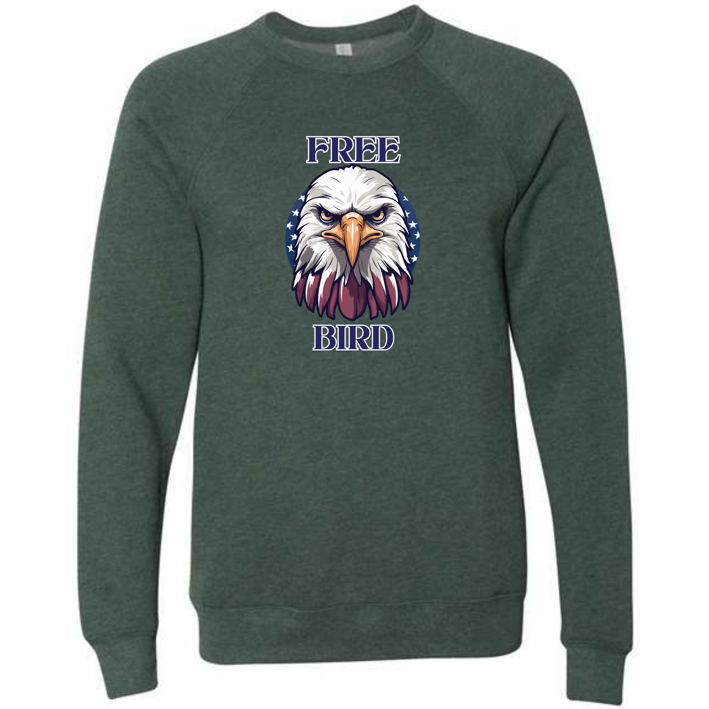 Free Bird - Sponge Fleece Raglan Sweatshirt - Blues, Greens, Purple, and Black