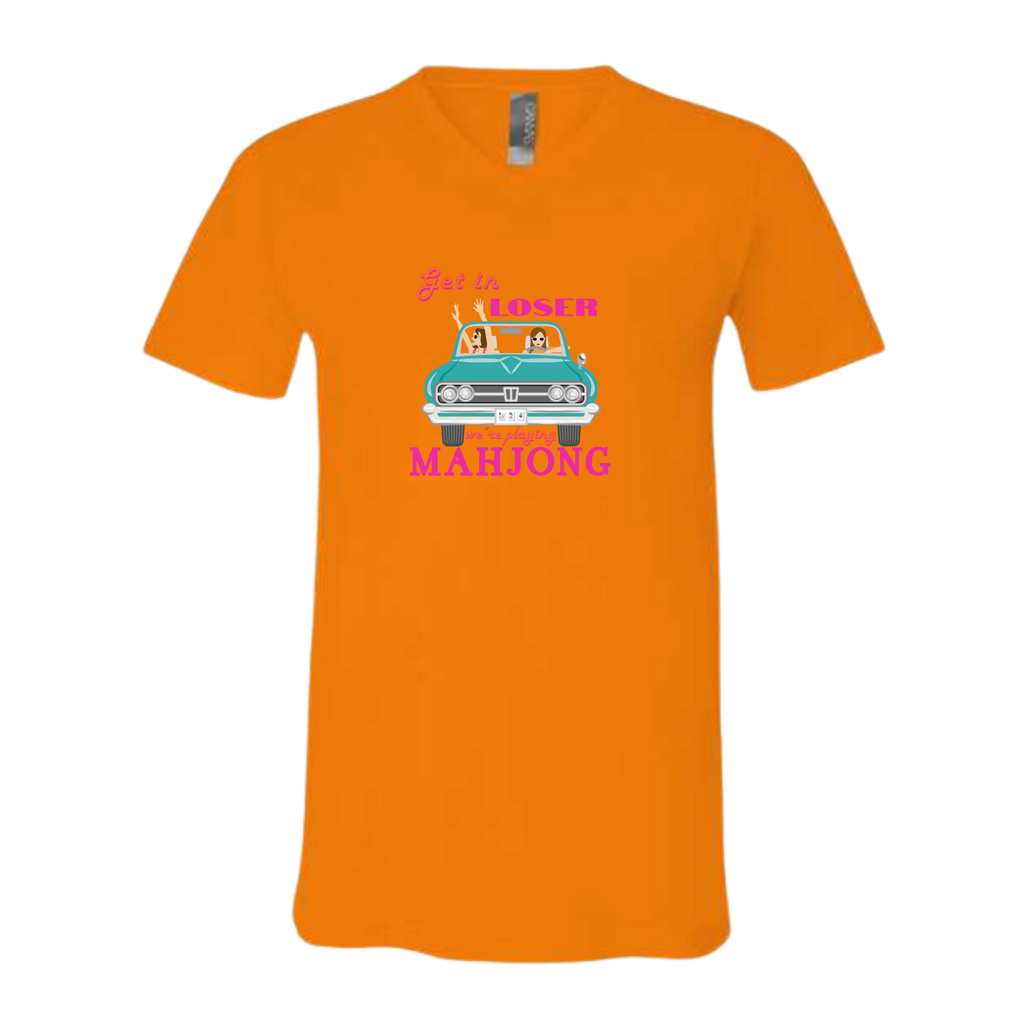 Get in Loser We're Playing Mahjong - Bella+Canvas - Unisex V-Neck - Assorted Colors