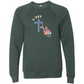 Loves Jesus & America too - Sponge Fleece Raglan Sweatshirt - Blues, Greens, Purple, and Black