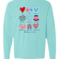 Galatians 5 - Patriotic - Comfort Colors - Heavyweight Long Sleeve Tee - Blues & Greens