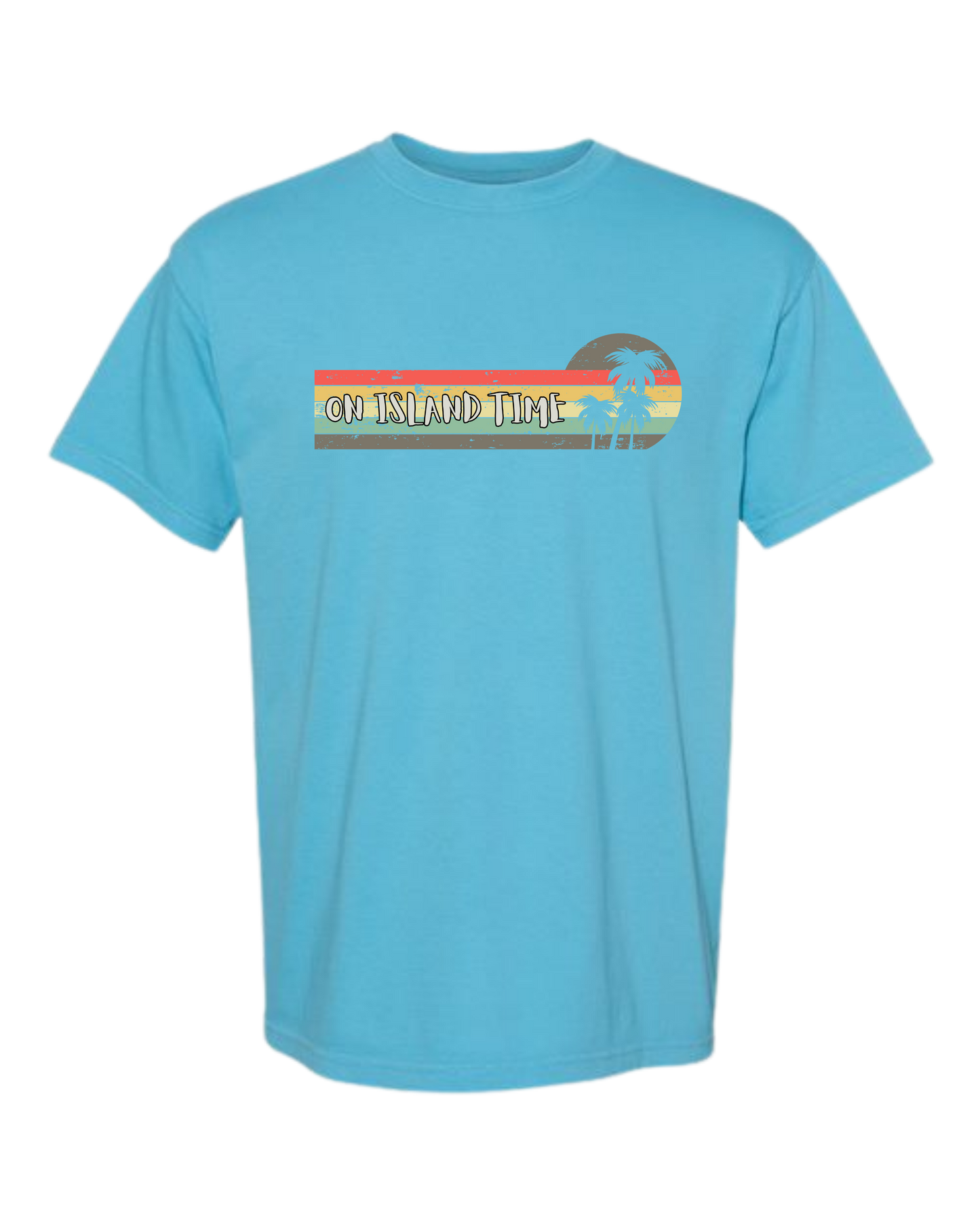 On Island Time - Comfort Colors - Heavyweight Unisex Tee - Blues