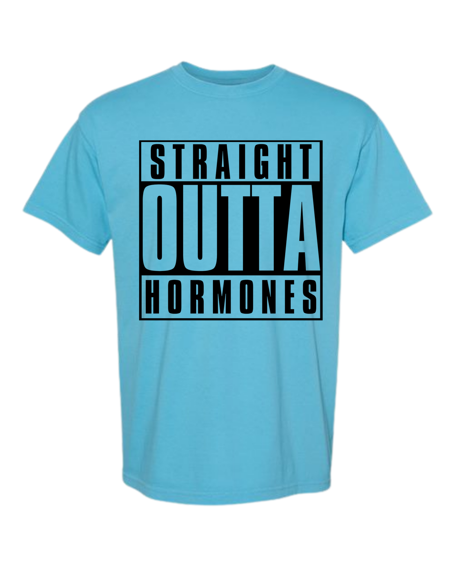Straight Outta Hormones - Comfort Colors - Heavyweight Unisex Tee - Blues