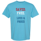 Saved. Free. Loud & Proud - Comfort Colors - Heavyweight Unisex Tee - Blues