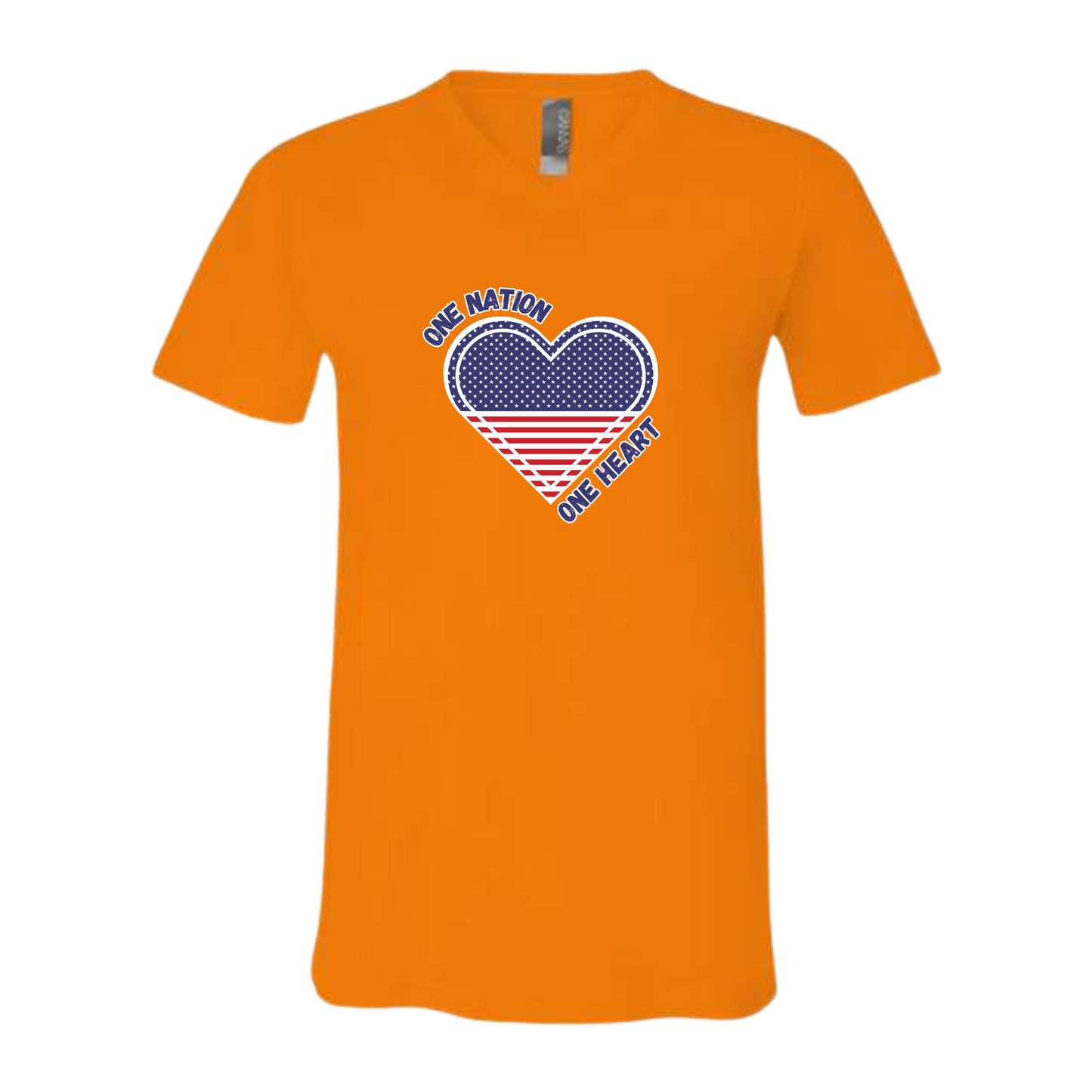 One Nation One Heart - Bella+Canvas - Unisex V-Neck - Assorted Colors
