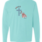 Loves Jesus & America too - Comfort Colors - Heavyweight Long Sleeve Tee - Blues & Greens