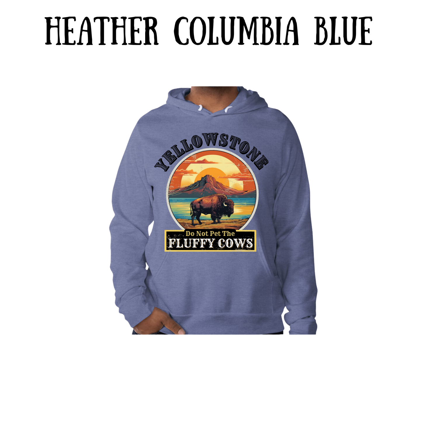 CP - Yellowstone: Fluffy Cows - Sponge Fleece Hoodie - Blues, Purples