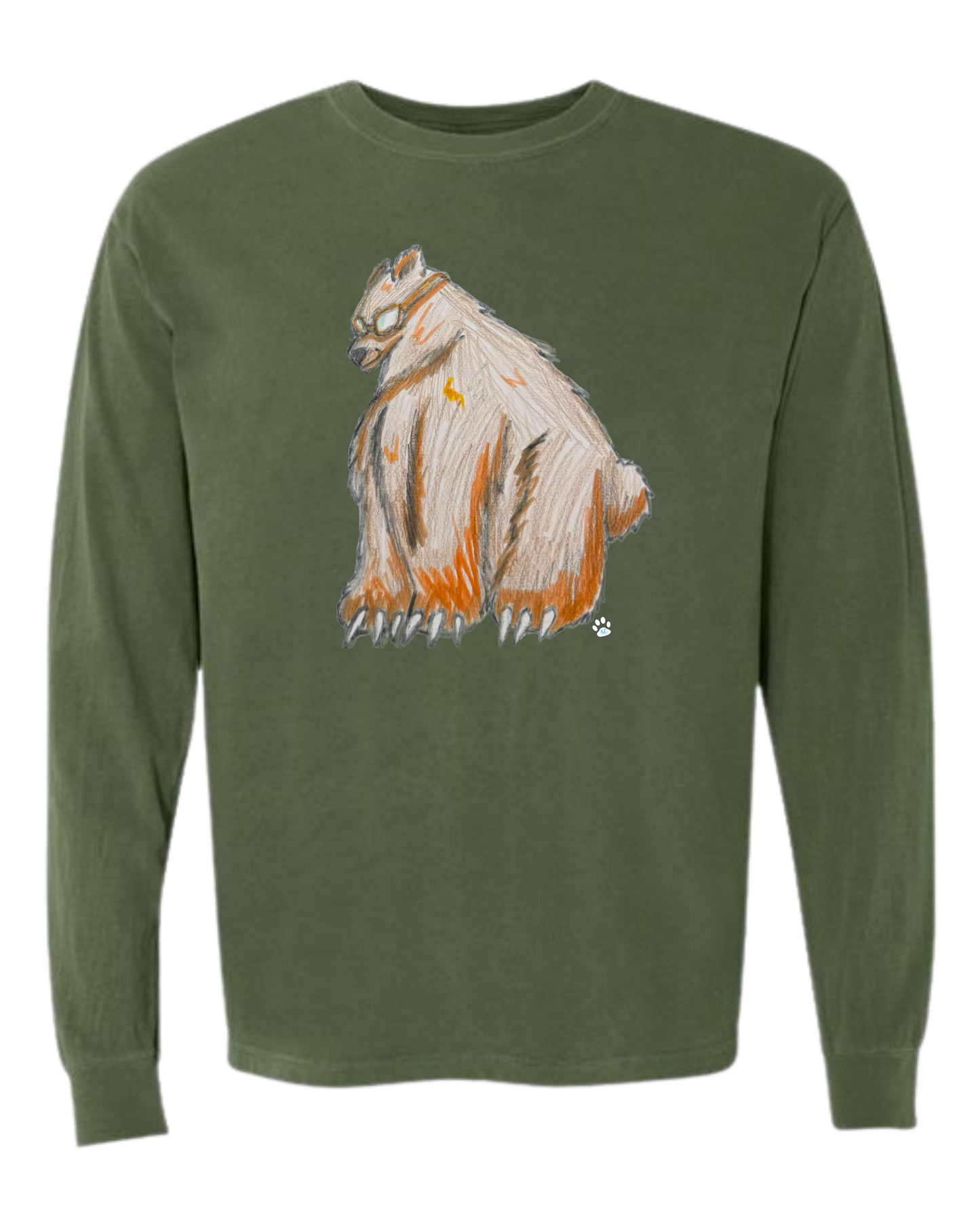 Muscle Bear - Comfort Colors - Heavyweight Long Sleeve Tee - Blues & Greens