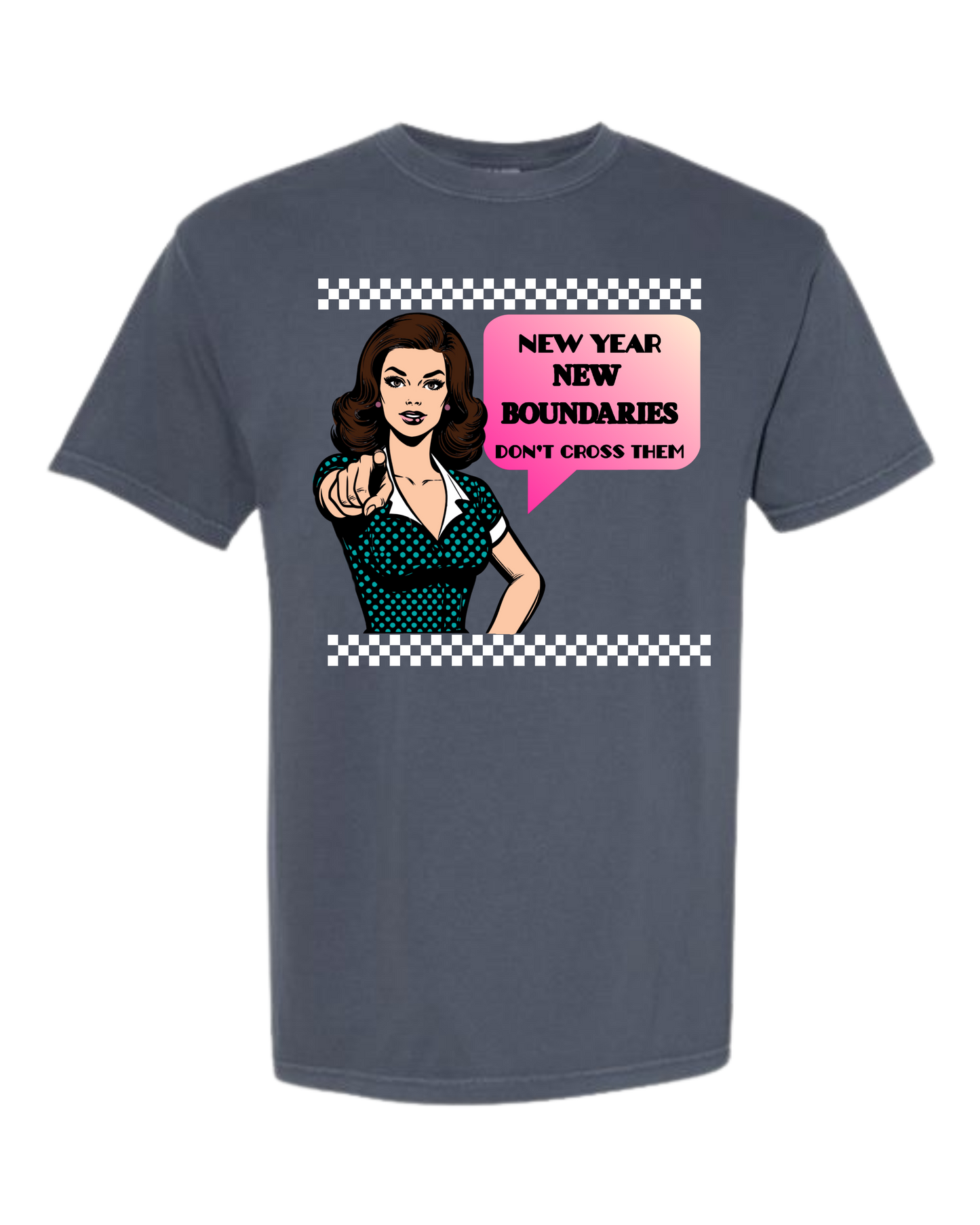 New Year New Boundaries - Comfort Colors - Heavyweight Unisex Tee - Blues