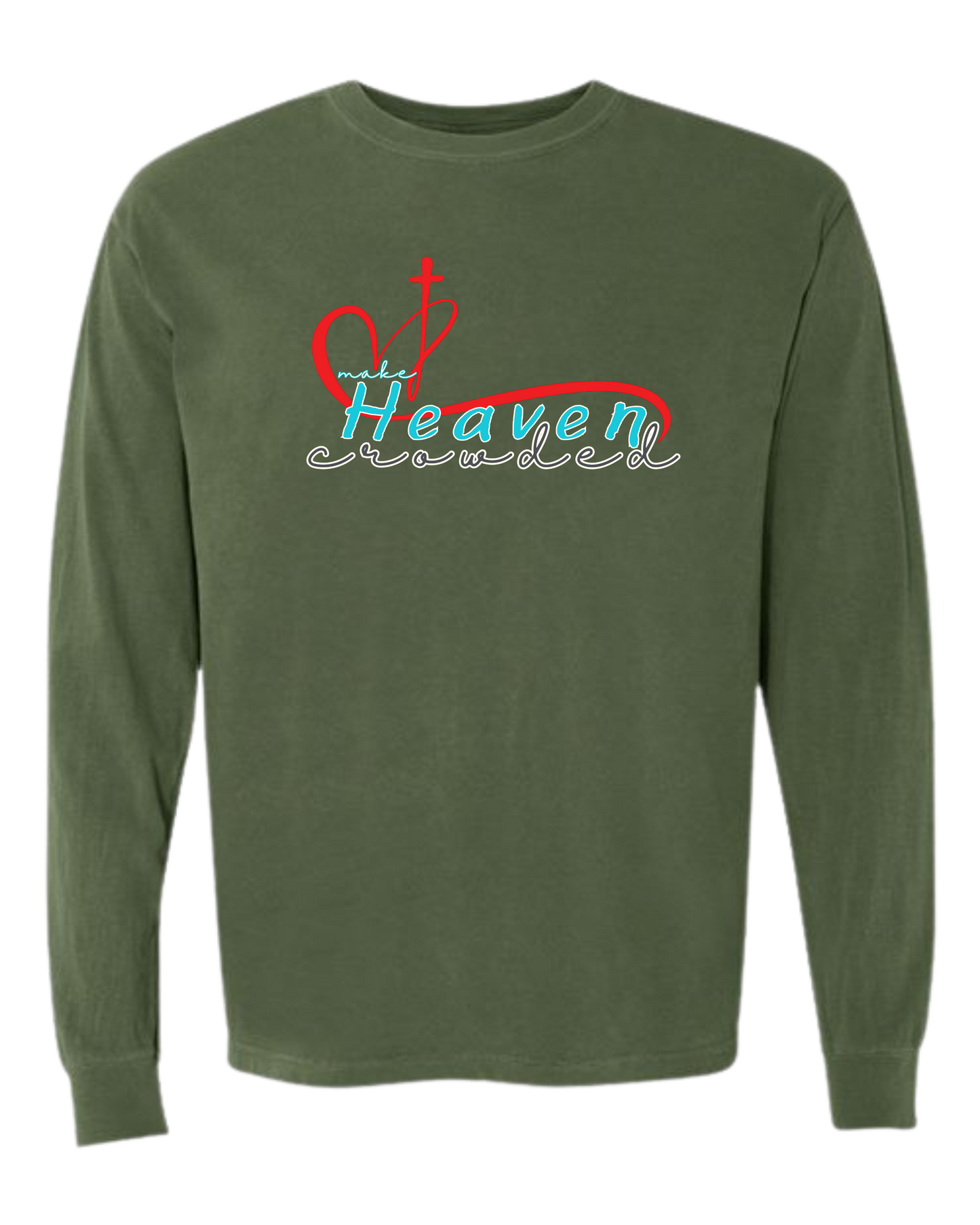 Make Heaven Crowded - Comfort Colors - Heavyweight Long Sleeve Tee - Blues & Greens