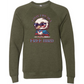 Lovin' Life as a Free Bird - Sponge Fleece Raglan Sweatshirt - Blues, Greens, Purple, and Black