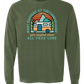 What Happens At The Campground - Comfort Colors - Heavyweight Long Sleeve Tee - Blues & Greens