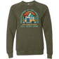 What Happens At The Campground - Sponge Fleece Raglan Sweatshirt - Blues, Greens, Purple, and Black