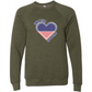 One Nation One Heart - Sponge Fleece Raglan Sweatshirt - Blues, Greens, Purple, and Black