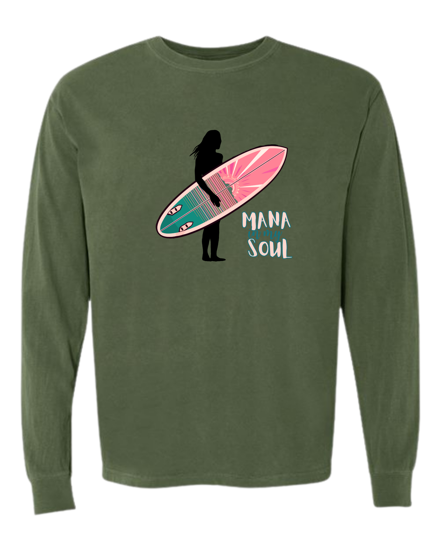 Mana in My Soul - Comfort Colors - Heavyweight Long Sleeve Tee - Blues & Greens