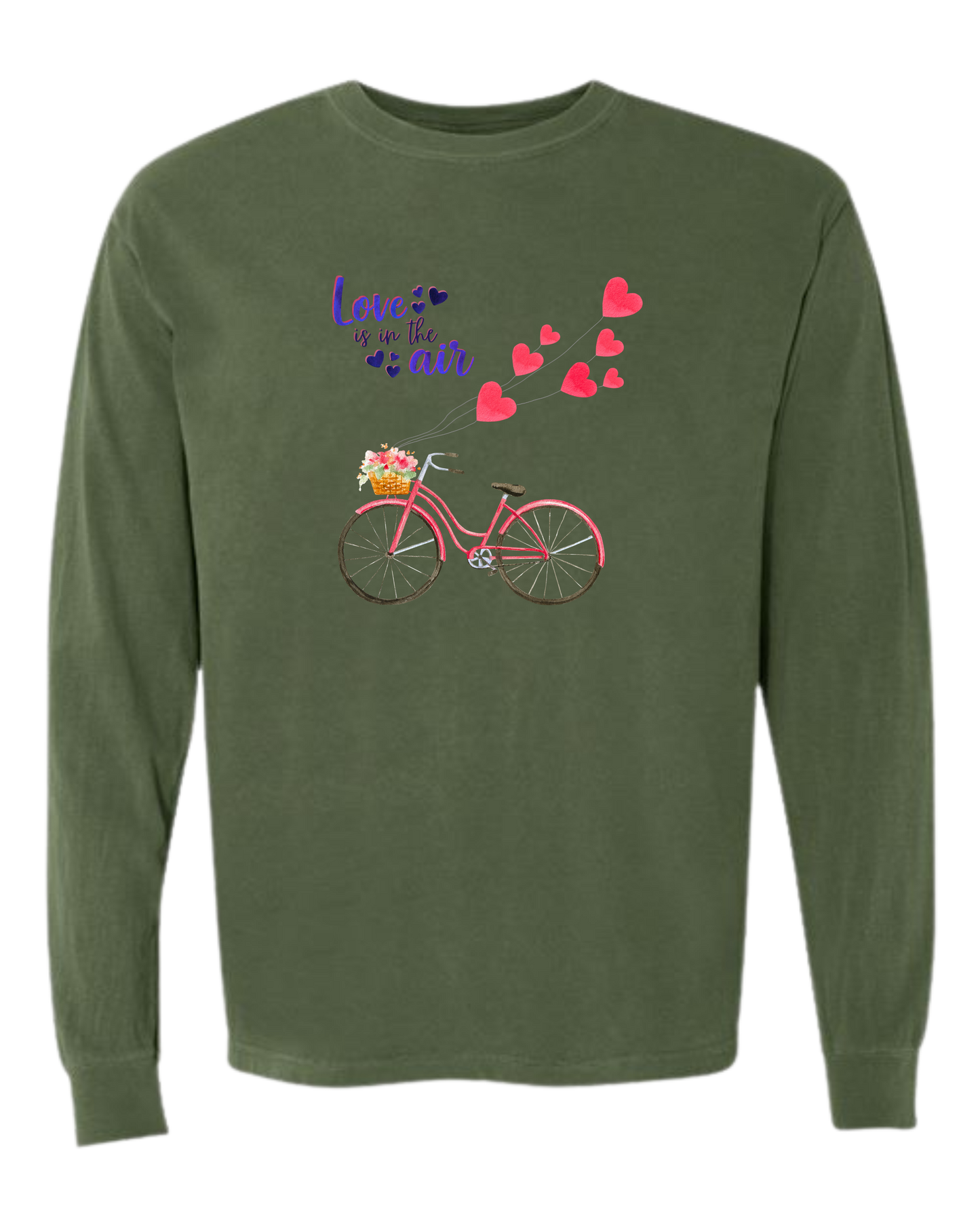 Love is in the Air - Comfort Colors - Heavyweight Long Sleeve Tee - Blues & Greens