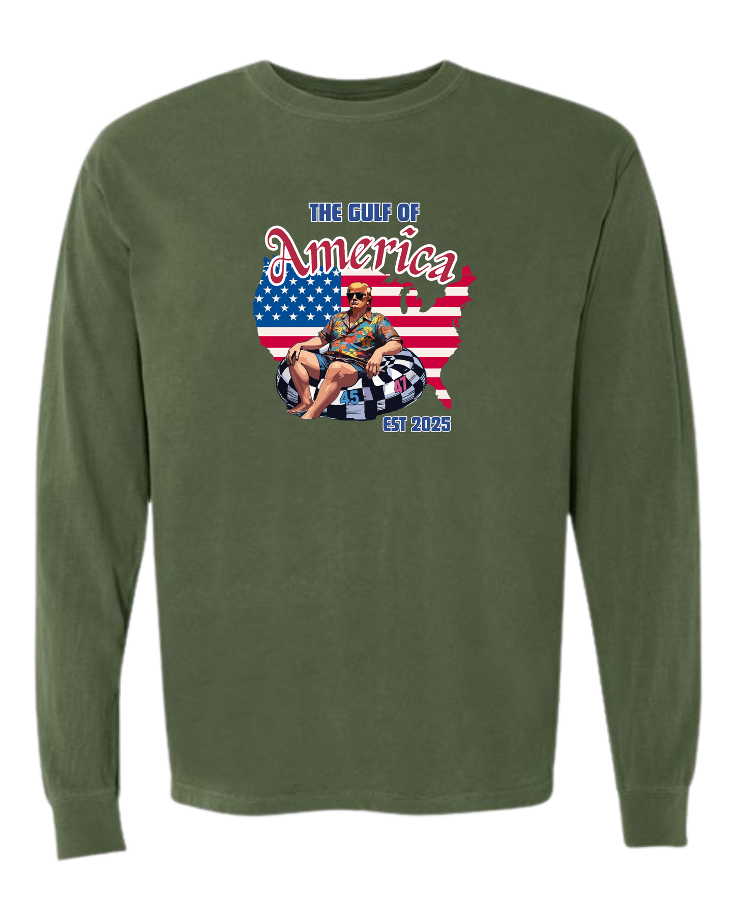 The Gulf of America - Comfort Colors - Heavyweight Long Sleeve Tee - Blues & Greens