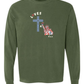 Loves Jesus & America too - Comfort Colors - Heavyweight Long Sleeve Tee - Blues & Greens