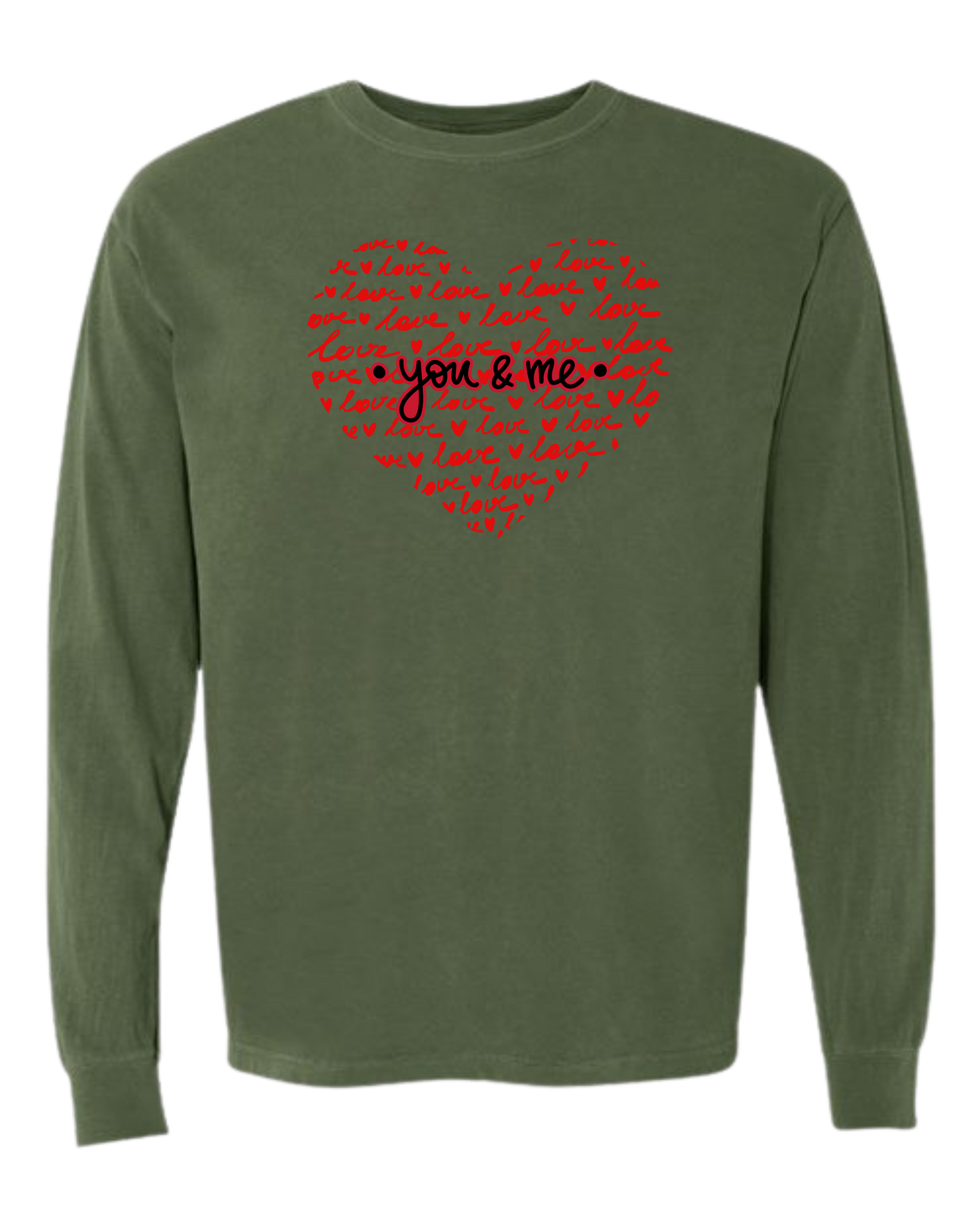 You & Me - Comfort Colors - Heavyweight Long Sleeve Tee - Blues & Greens