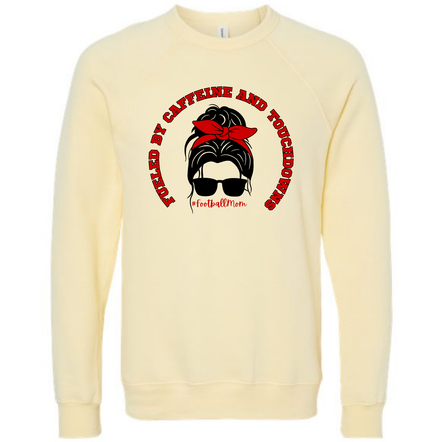 Football Moms Fueled By - Sponge Fleece Raglan Sweatshirt - Assorted Colors