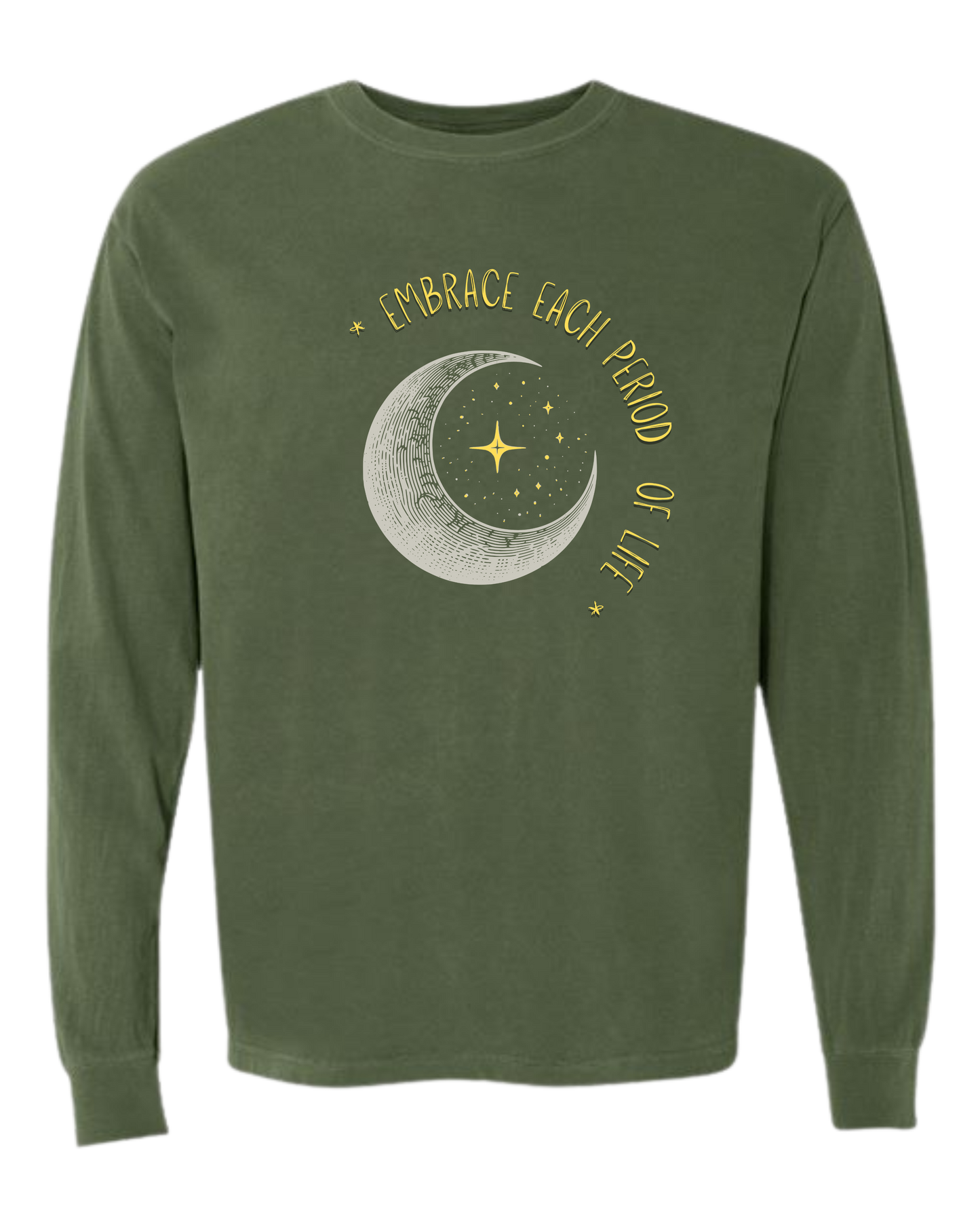 Embrace Each Period of Life - Comfort Colors - Heavyweight Long Sleeve Tee - Blues & Greens