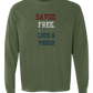 Saved. Free. Loud & Proud - Comfort Colors - Heavyweight Long Sleeve Tee - Blues & Greens