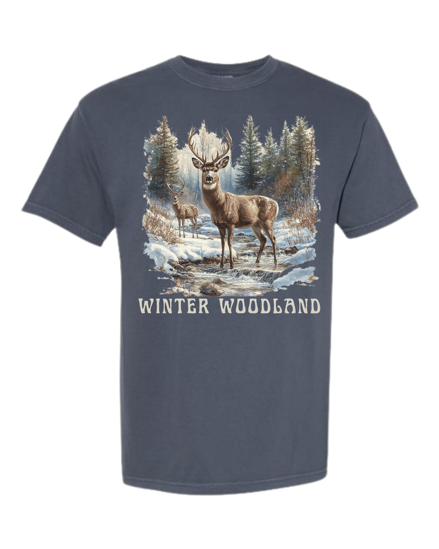 Winter Woodland - Comfort Colors - Heavyweight Unisex Tee - Blues