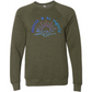 Sunsets & No Regrets - Sponge Fleece Raglan Sweatshirt - Blues, Greens, Purple, and Black