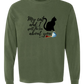 My Cat and I spill the tea about you - Comfort Colors - Heavyweight Long Sleeve Tee - Blues & Greens
