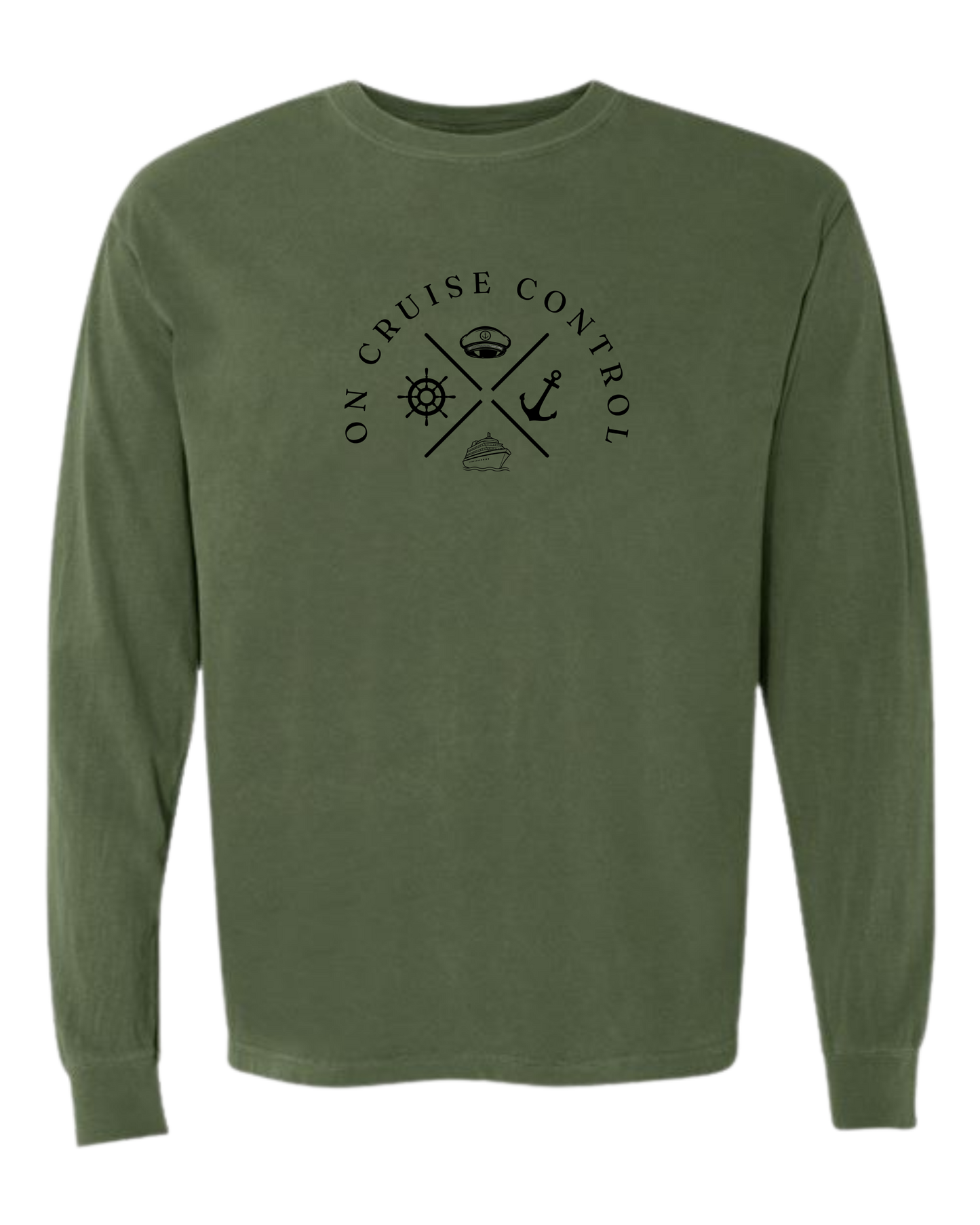 On Cruise Control - Comfort Colors - Heavyweight Long Sleeve Tee - Blues & Greens