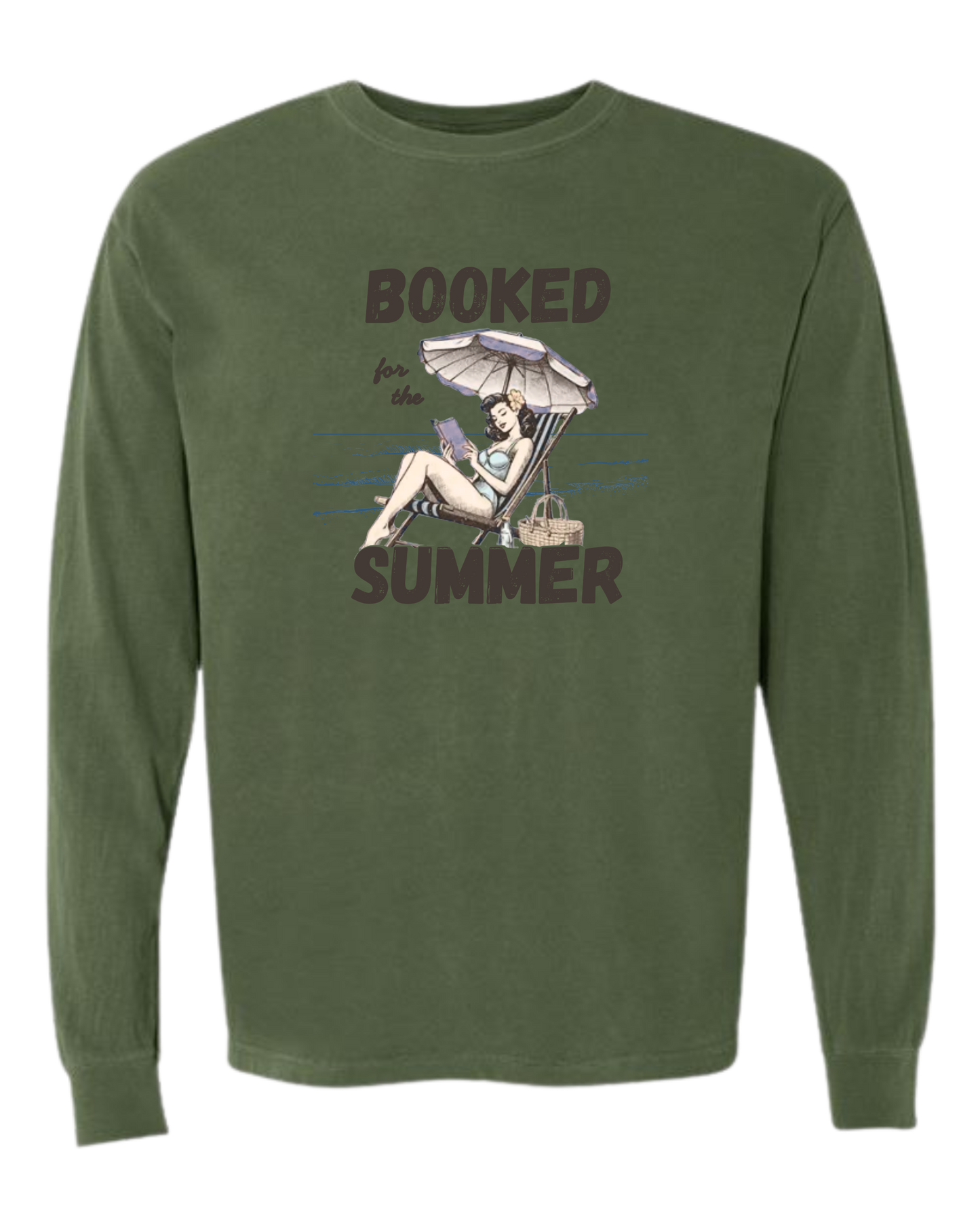 Booked for the Summer - Comfort Colors - Heavyweight Long Sleeve Tee - Blues & Greens
