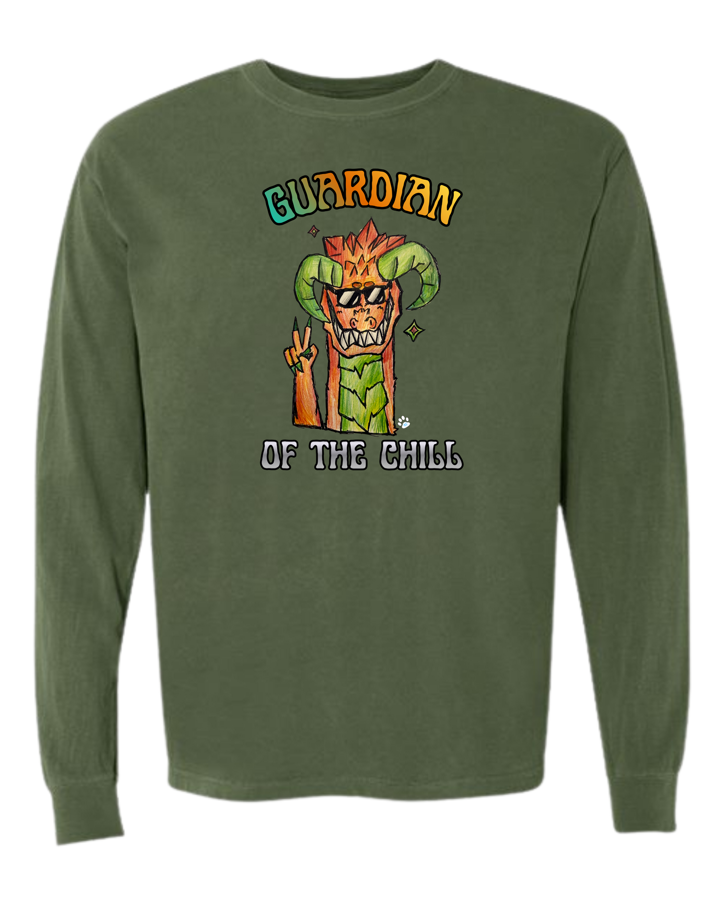 Guardian of The Chill - Comfort Colors - Heavyweight Long Sleeve Tee - Blues & Greens