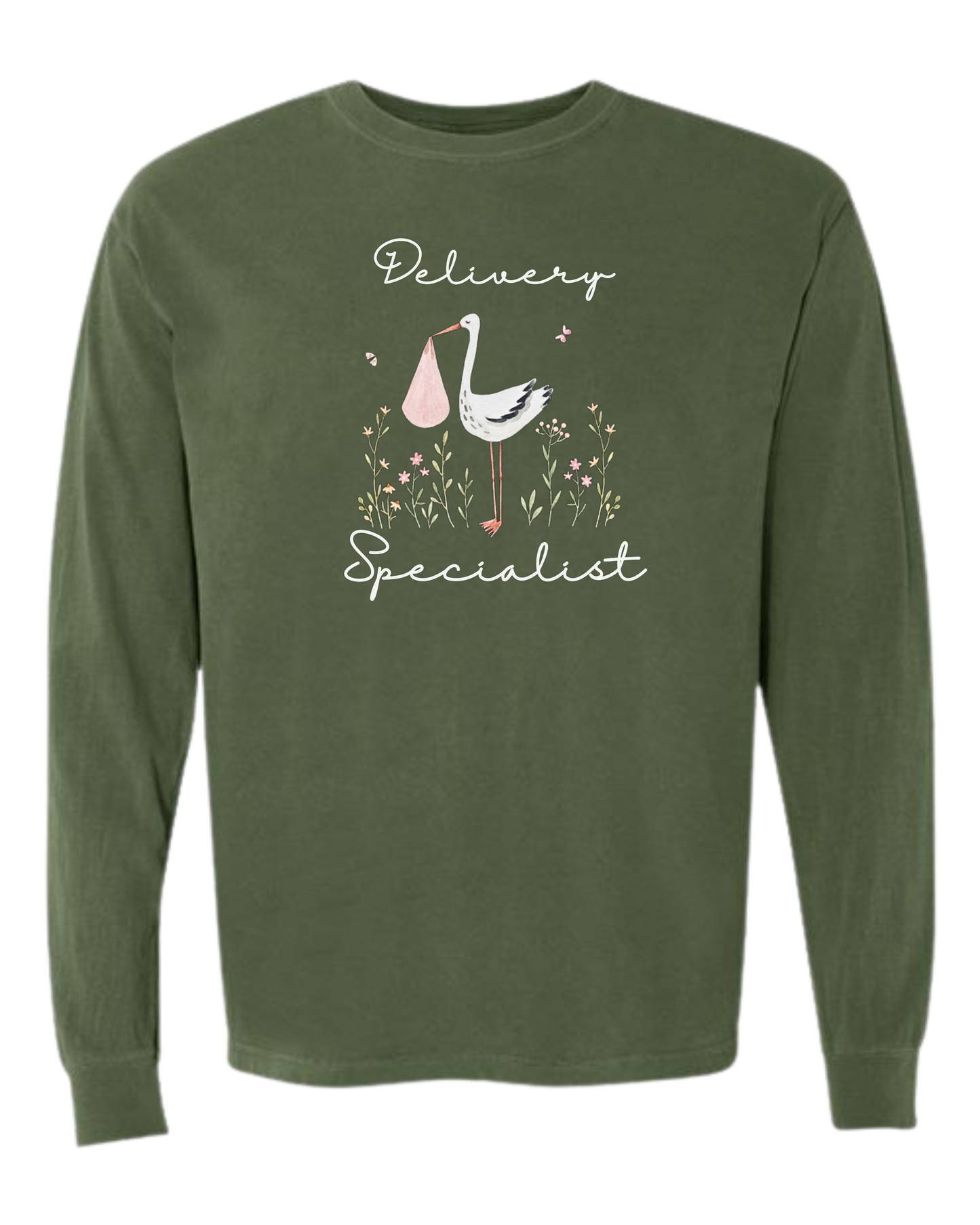 Delivery Specialist - Comfort Colors - Heavyweight Long Sleeve Tee - Blues & Greens