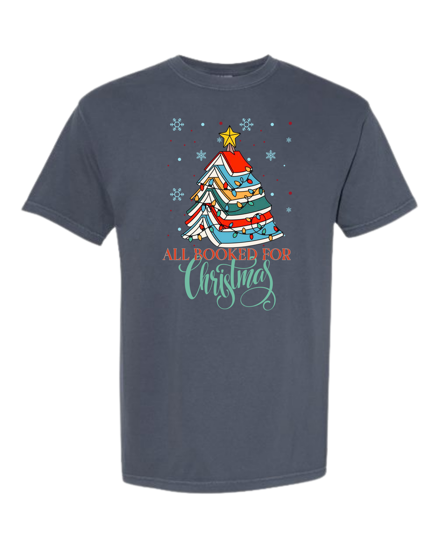 All Booked For Christmas - Comfort Colors - Heavyweight Unisex Tee - Blues
