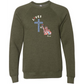 Loves Jesus & America too - Sponge Fleece Raglan Sweatshirt - Blues, Greens, Purple, and Black