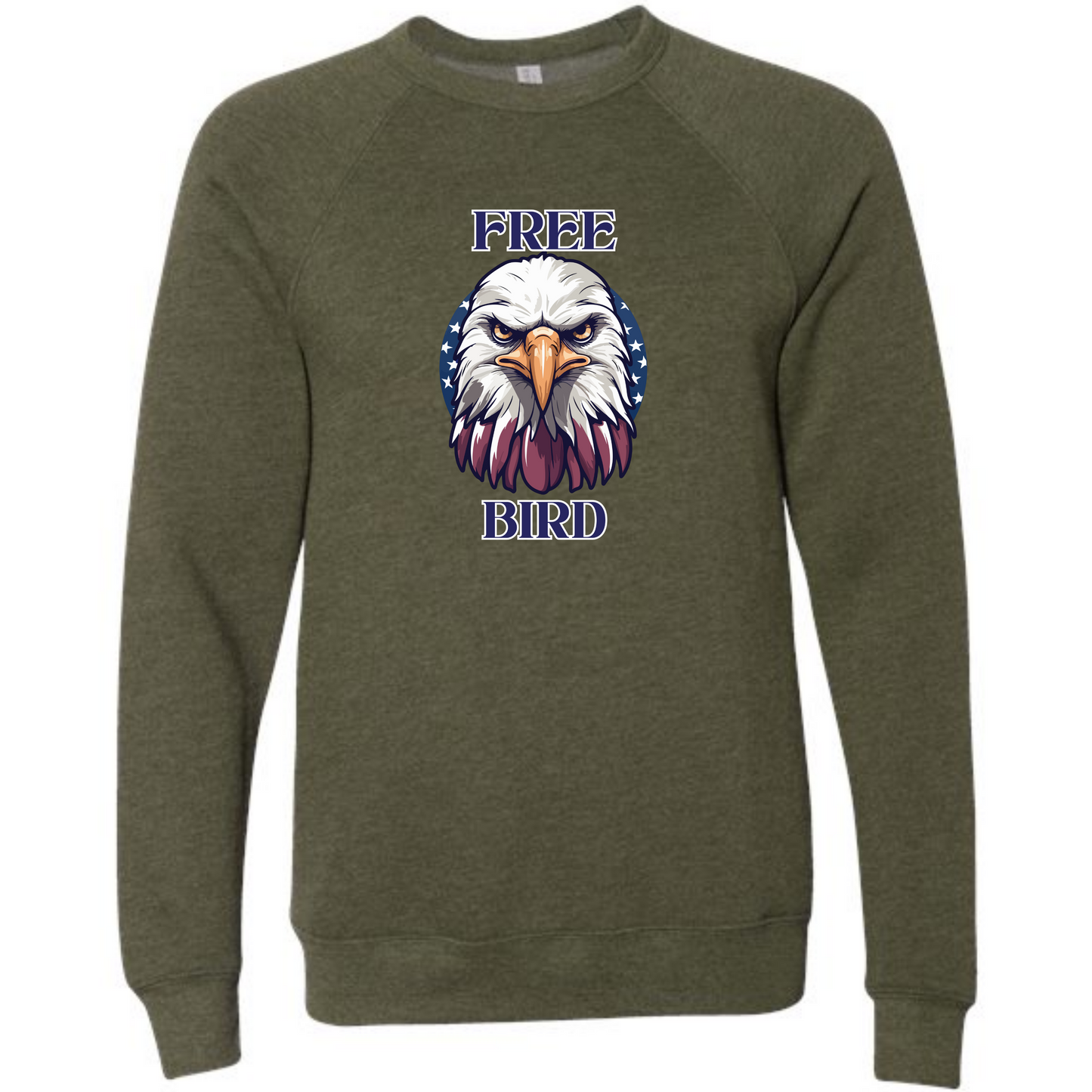 Free Bird - Sponge Fleece Raglan Sweatshirt - Blues, Greens, Purple, and Black