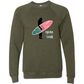 Mana in My Soul - Sponge Fleece Raglan Sweatshirt - Blues, Greens, Purple, and Black