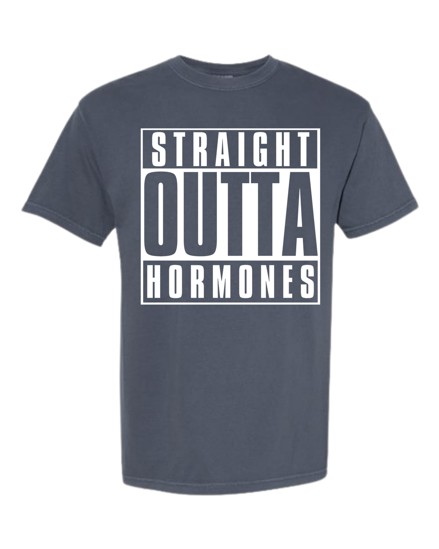 Straight Outta Hormones - Comfort Colors - Heavyweight Unisex Tee - Blues