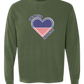 One Nation One Heart - Comfort Colors - Heavyweight Long Sleeve Tee - Blues & Greens