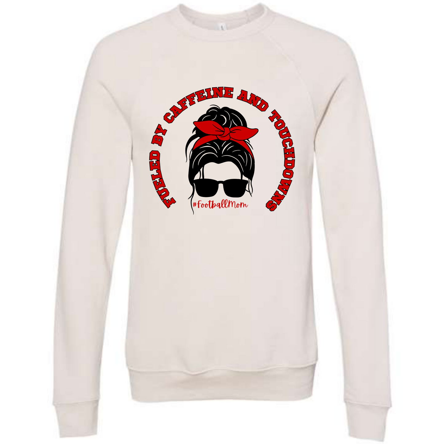 Football Moms Fueled By Caffeine and Touchdowns - Sponge Fleece Raglan Sweatshirt - Greens, Neutrals