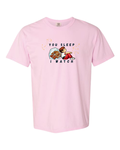 You Sleep I Watch - Comfort Colors - Heavyweight Unisex Tee - Pinks, Purples