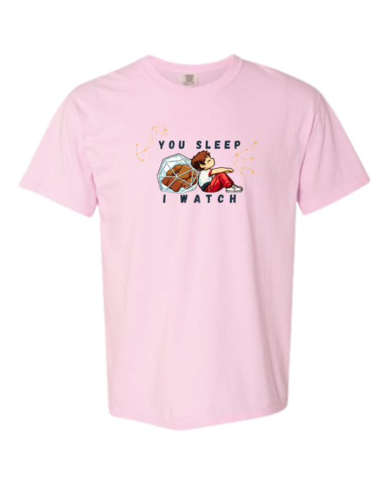 You Sleep I Watch - Comfort Colors - Heavyweight Unisex Tee - Pinks, Purples