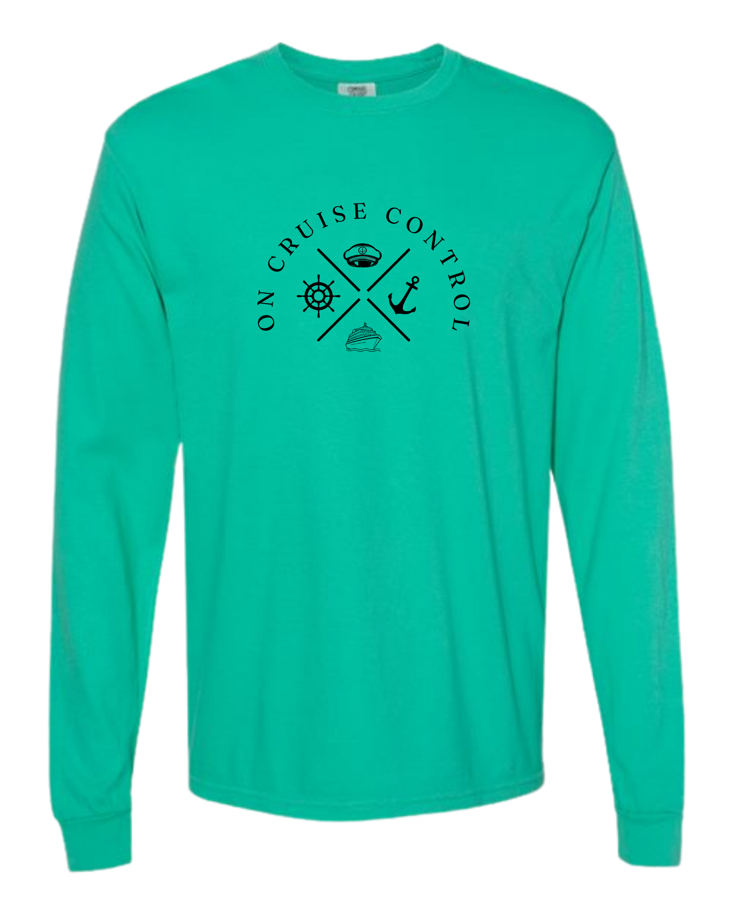 On Cruise Control - Comfort Colors - Heavyweight Long Sleeve Tee - Blues & Greens