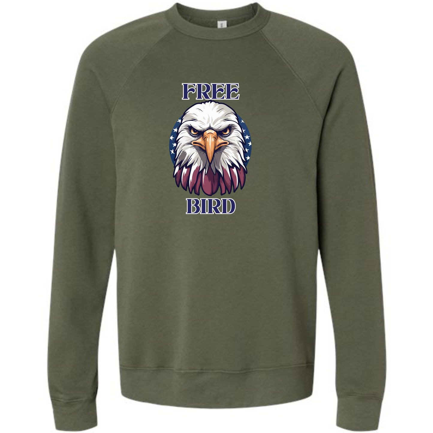 Free Bird - Sponge Fleece Raglan Sweatshirt - Blues, Greens, Purple, and Black