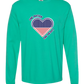 One Nation One Heart - Comfort Colors - Heavyweight Long Sleeve Tee - Blues & Greens