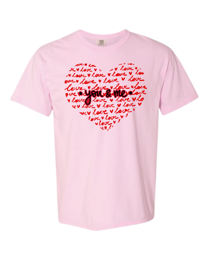 You & Me - Comfort Colors - Heavyweight Unisex Tee - Pinks & Purples