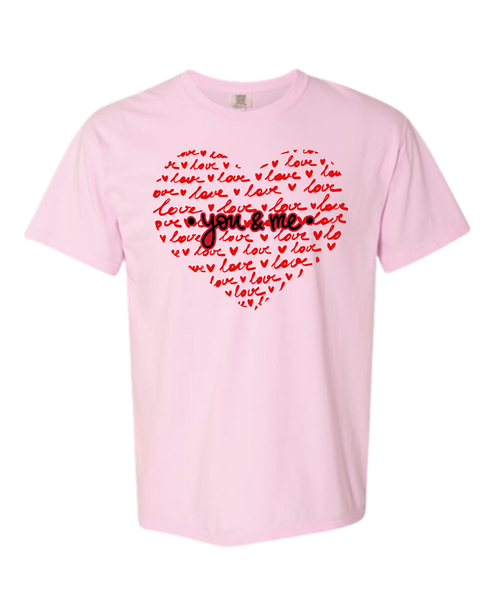 You & Me - Comfort Colors - Heavyweight Unisex Tee - Pinks & Purples