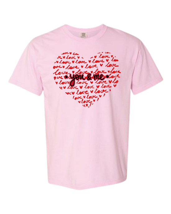 You & Me - Comfort Colors - Heavyweight Unisex Tee - Pinks & Purples
