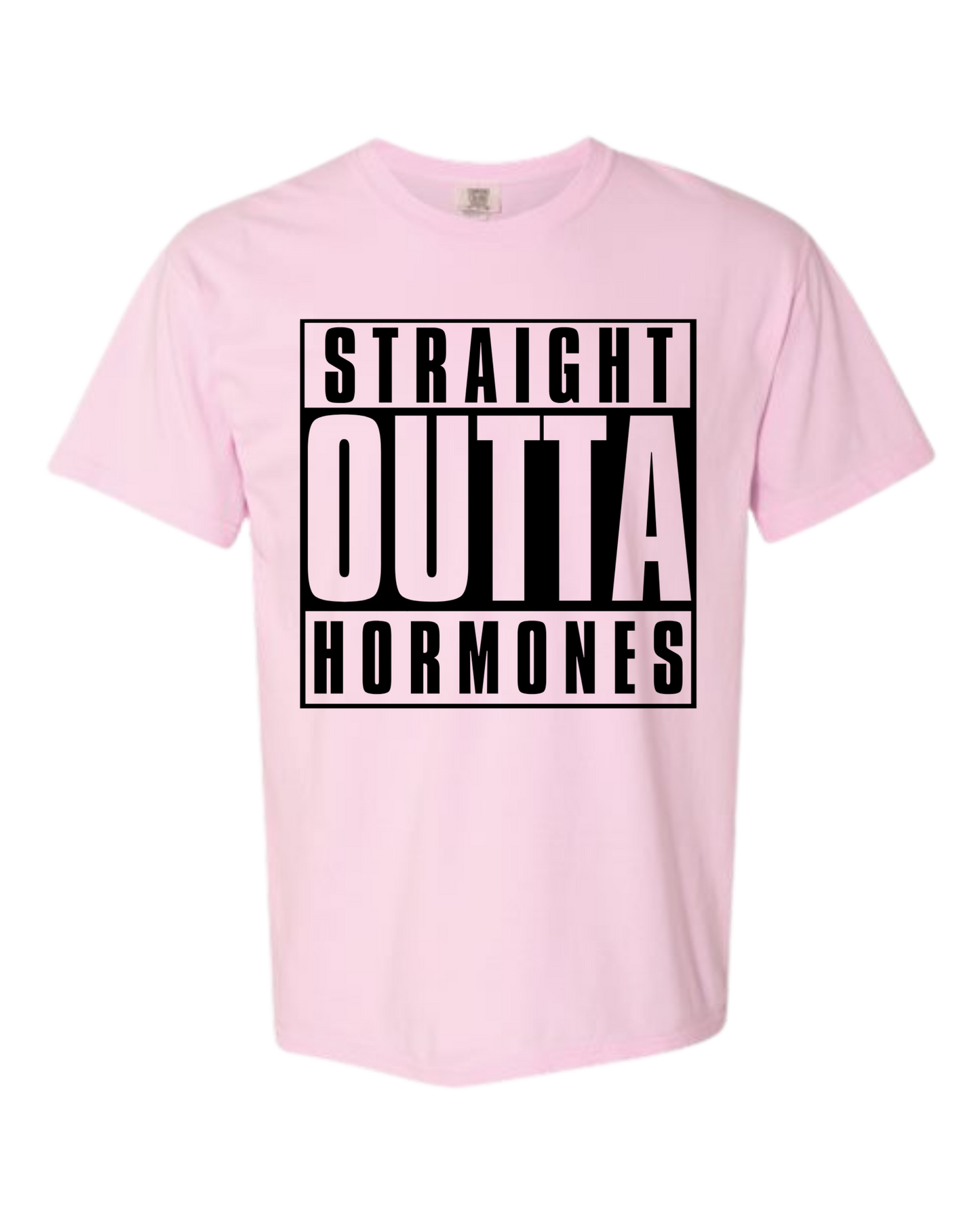 Straight Outta Hormones - Comfort Colors - Heavyweight Unisex Tee - Pinks, Purples